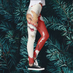 Leggings Vintage Christmas, Jolly Winking Santa Claus<br><div class="desc">Diseño de vacaciones de Navidades de ilustracion de época con un feliz y alegre Santa Claus usando un gorra y guiñando el ojo como si tuviera un secreto. Ho,  ho,  ho,  ¡Feliz Navidad!</div>