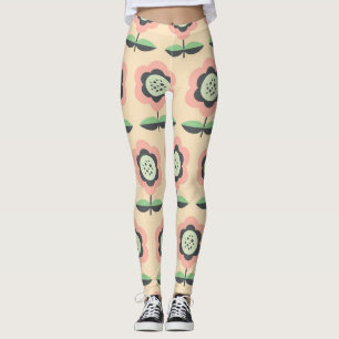 Leggings Vintage clásico: Diseño floral transparente