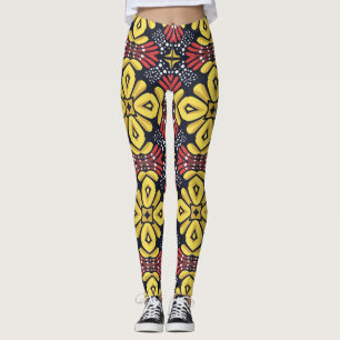Leggings Vintage clásico: Patrón de flores sin foco