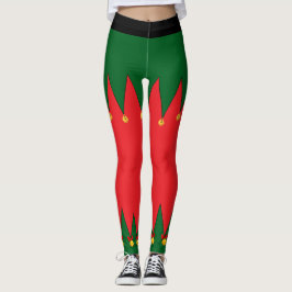 Leggings Vintage de moda Navidad Navidad Elf Red Green