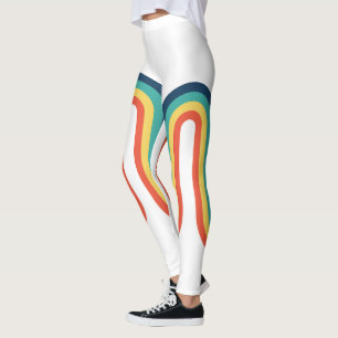 Leggings Vintage de raya retro arco iris