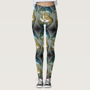 Leggings Vintage Easter Bunnies Textured Image