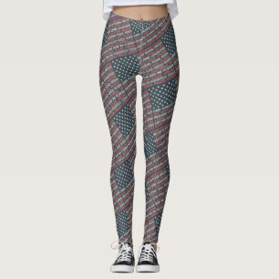 Leggings Vintage Faded American Flag State nombra palabras