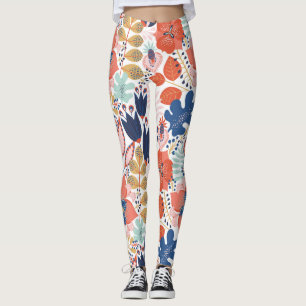 Leggings Vintage floral brillante: estilo escandinavo.