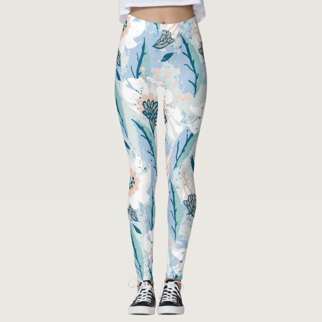 Leggings Vintage floral de mano audaz (Anverso)