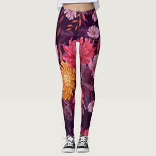 Leggings Vintage floral: Esplendor de jardín otoñal