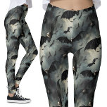 Leggings Vintage Flying Bats Stormy Skies Gothic<br><div class="desc">efecto vintage de pintura al óleo que vuela murciélagos por los cielos tormentosos de las mujeres leggings. | Efecto de pintura al óleo gótico Ingrese en el encanto con las legiones vintage de los murciélagos voladores. Una imagen romántica de bonitos y adorables murciélagos de frutas que se disparan a través...</div>