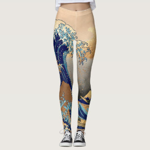 Leggings Vintage, Gran Ola, Hokusai 葛飾北斎の神奈川沖浪