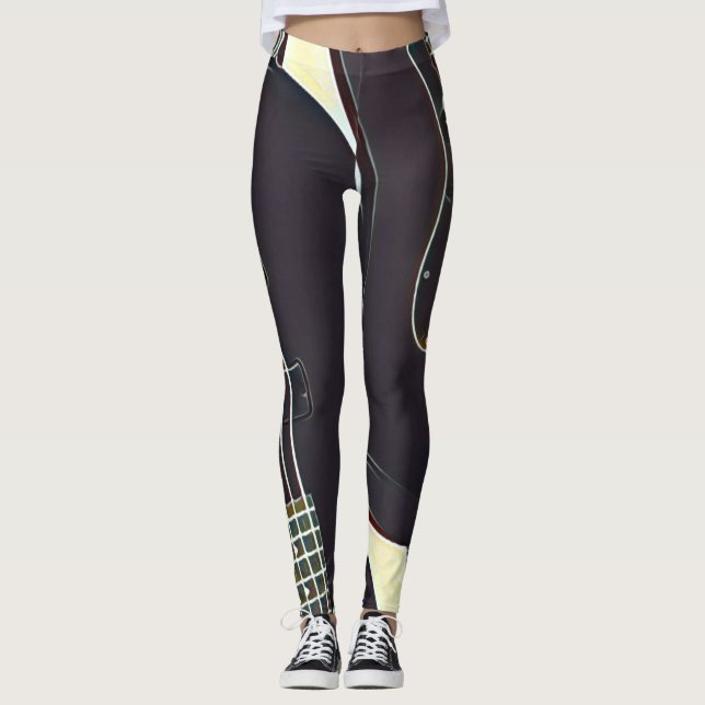Leggings Vintage guitarist birthday gift (Anverso)