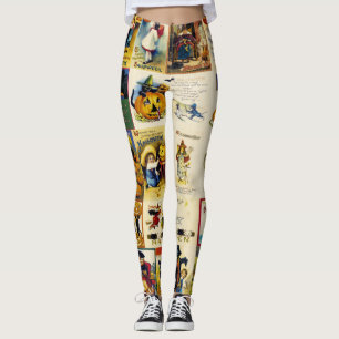 Leggings Vintage Halloween Ephemera