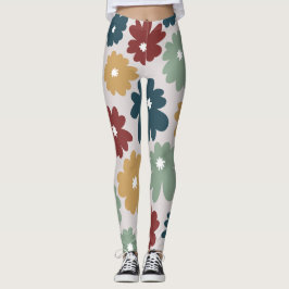 Leggings Vintage look floral patrones de colores mezclados 