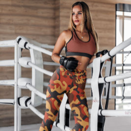 Leggings Vintage Naranja Camo Patterned | Piernas