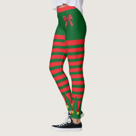 Leggings Vintage Navidad Elf Red Green Strike
