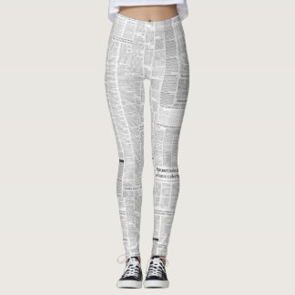 Leggings Vintage newspaper collage – retro newspaper print