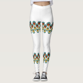 Leggings Vintage paon on white