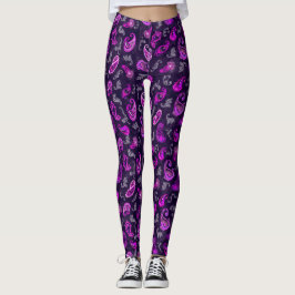 Leggings Vintage Purple Paisley