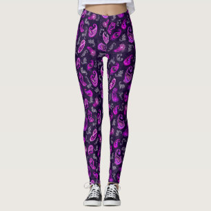Leggings Vintage Purple Paisley