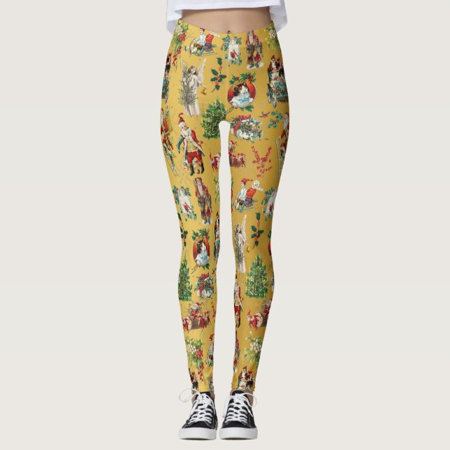 Leggings Vintage Retro Gold Navidades (Anverso)