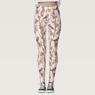 Leggings Vintage Sakura Cerezo Blossom y Ave Estética 6