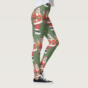 Leggings Vintage Santa Claus, Navidades victorianos mueren