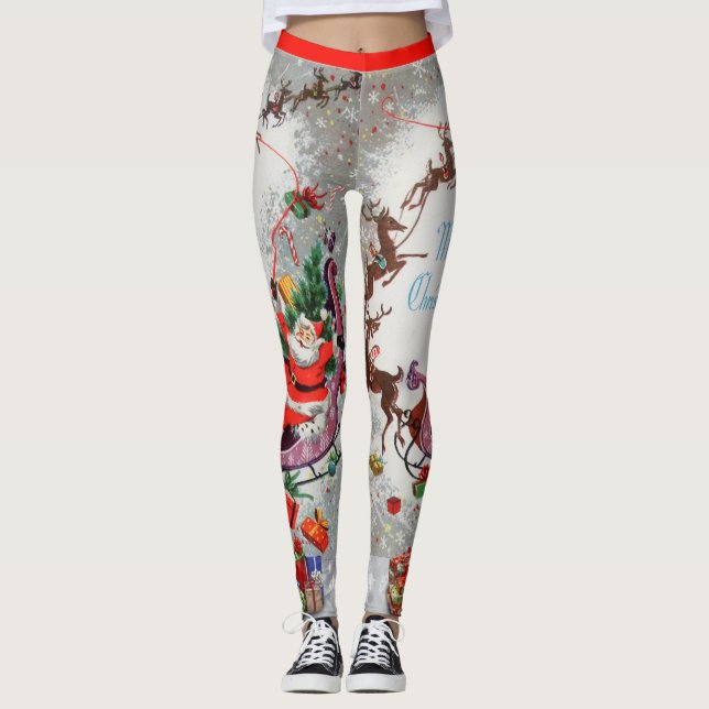 Leggings Vintage Santa Navidades con Bonito (Anverso)