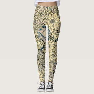 Leggings Vintage Shabby Chic Abstract Ilustracion floral
