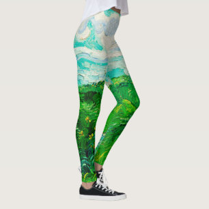 Leggings Vintage Vincent Van Gogh Campos de Trigo Verde