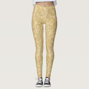 Leggings Vintage William Morris Arcadia Gold Sin Costuras
