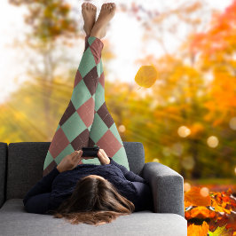 Leggings Vintage zigzag Colores de caída lindo patrón