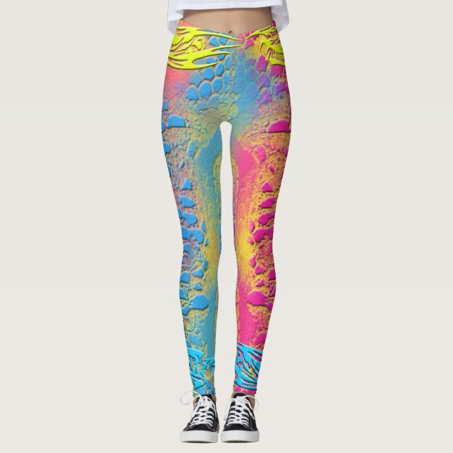 Leggings VIOLET LACE - Digital - Arte Fractal - (Anverso)