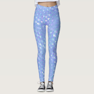 Leggings Violeta Azul Triángulos Geométricos de Moda