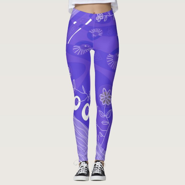 Leggings Violeta de Ilustracion bohemio Chintz (Anverso)