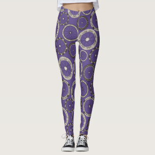 Leggings violeta de ruedas de bicicleta