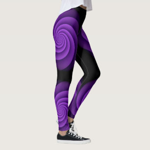 Leggings Violeta espiral de poder de fondo