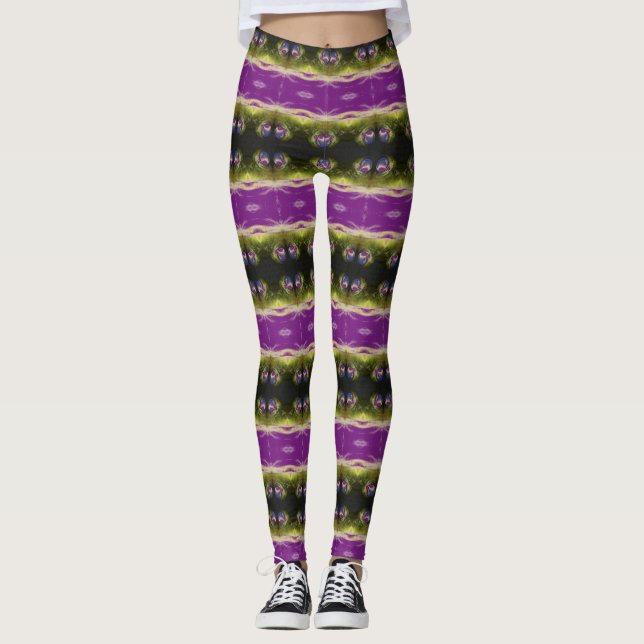 Leggings Violeta oscuro y verdes (Anverso)
