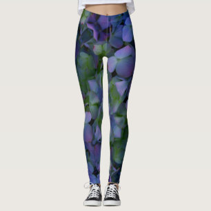 Leggings violeta púrpura Hydrangeas