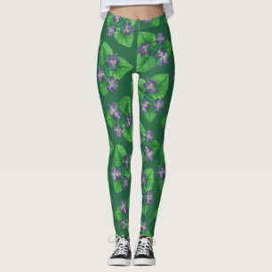 Leggings Violetas en verde esmeralda