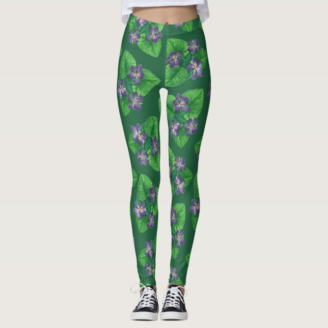 Leggings Violetas en verde esmeralda (Anverso)