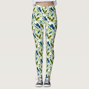Leggings Violinas azules y verdes