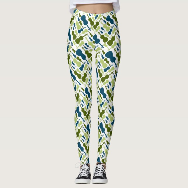 Leggings Violinas azules y verdes (Anverso)