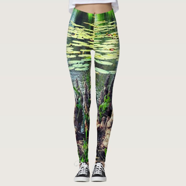 Leggings Vista de camuflaje de Lily Pad (Anverso)