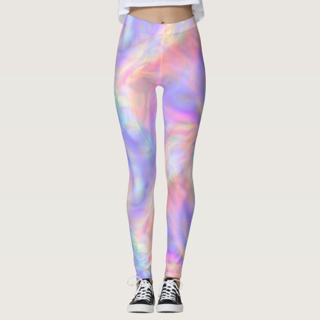 Leggings vista panorámica, holo pastel: (Anverso)