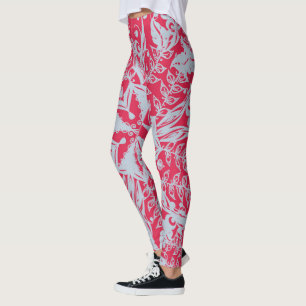 Leggings Viva la magenta y la leyenda plateada