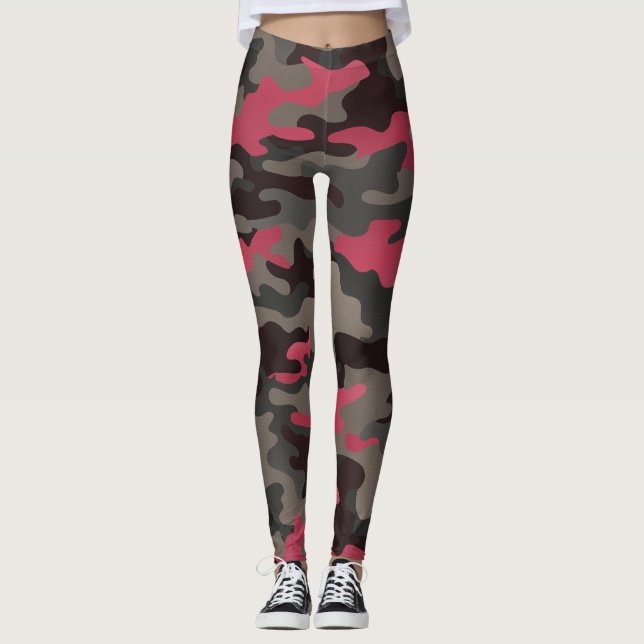 Leggings Viva magenta y gris camo (Anverso)