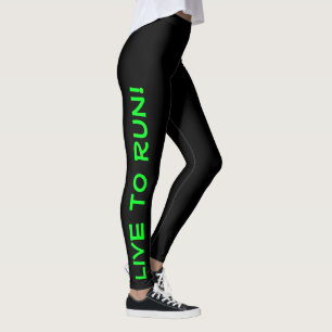 Leggings ¡Vive para Correr! ¡Corre a vivir! Correr negro y 