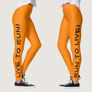 Leggings ¡Vive para correr! ¡Corre para vivir! Naranja ador