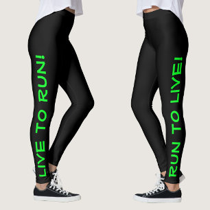 Leggings ¡Vive para correr! ¡Corre para vivir! Running Blac