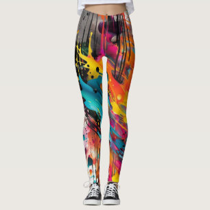 Leggings Vivid Chaos Splash Graffiti