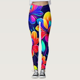 Leggings Vivid Floral Bouquet