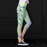Leggings Vivid Marble | Colorida acuarela pastel negrita<br><div class="desc">Una acuarela brillante de mármol salpicado de un amarillo rico y vibrante, naranja de coral, azul turquesa y una paleta oscura verde brillante inspirada en el unicornio. Este degradado femenino pintado a mano añade el pop de color perfecto. A partir de la colección "Mármolas acuáticas modernas", este diseño presenta movimientos...</div>